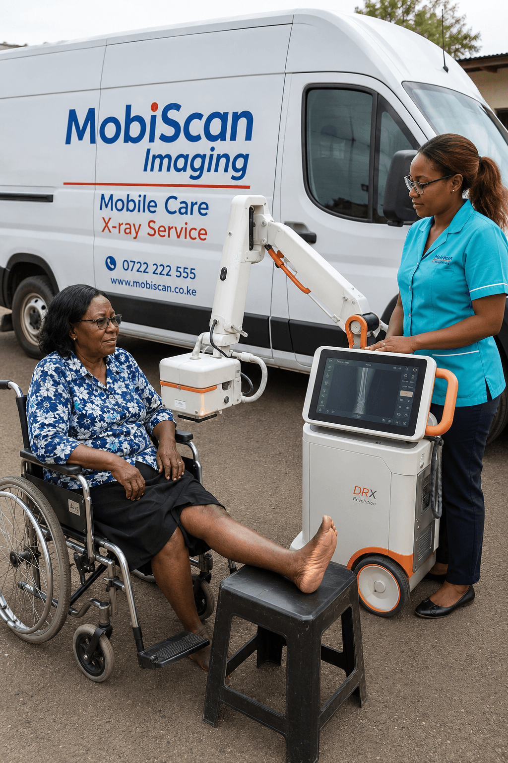 Patient receiving X-ray imaging support
